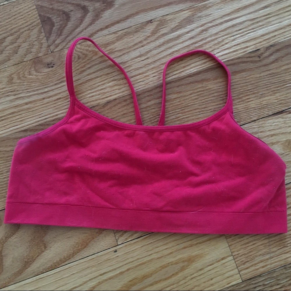 Red training bra